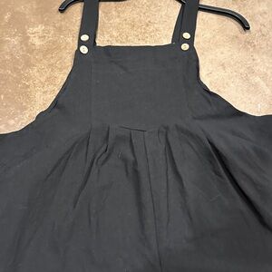 Black Overalls romper with Button Straps